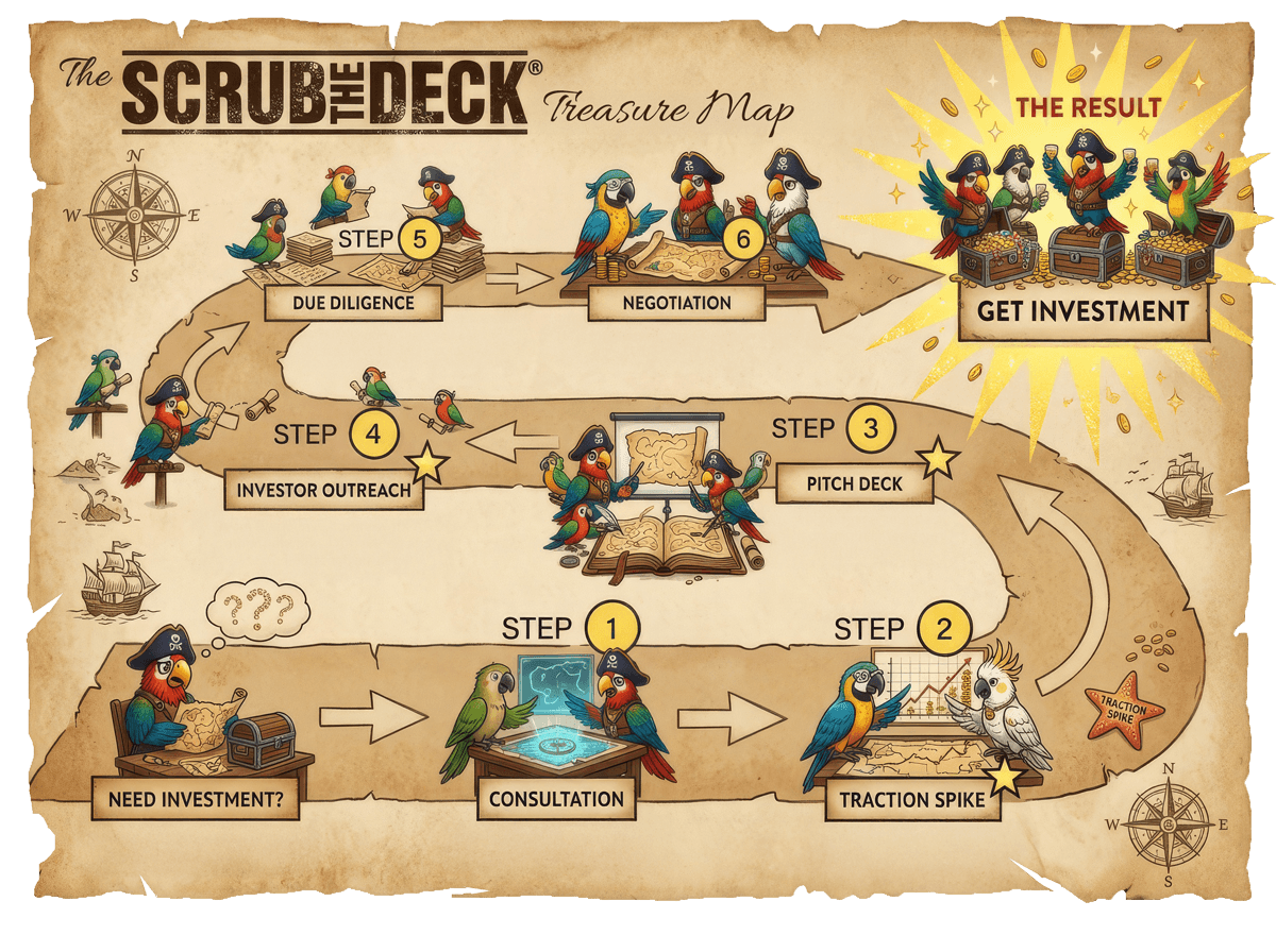 The Scrub the Deck 6-step road to investment process