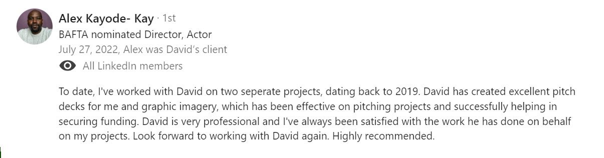 Client testimonial