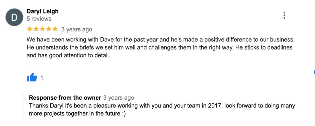 Client testimonial