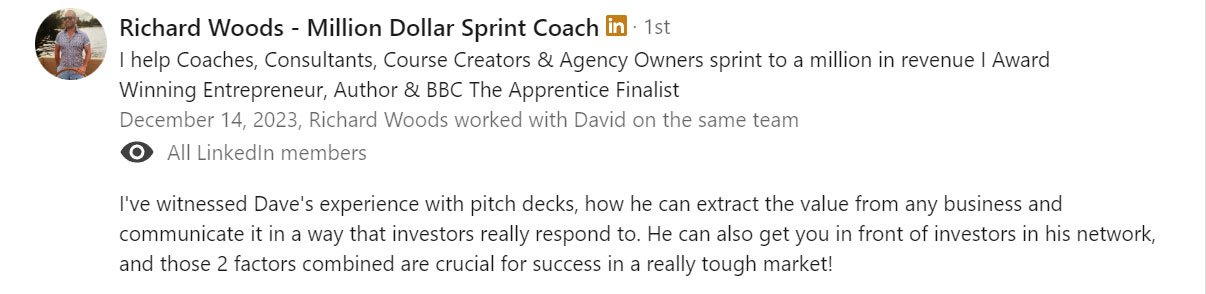 Client testimonial